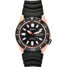 Seiko Men's Automatic Diver SKZ330 Black Rubber Automatic Watch with Black Dial