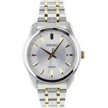 Seiko Mens Classic Analog Stainless Watch - Two-tone Bracelet - Silver Dial - SGEG07P1