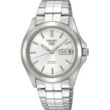 Seiko Men's Seiko 5 Automatic Silver Tone Dial Link Bracelet SNKK87