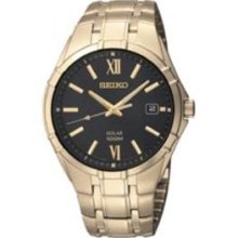 Seiko Men's Solar Gold-plated Stainless Steel Watch (Seiko Solar Men's Quartz Watch)