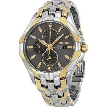 Seiko Men's Solar Two-Tone w/Grey Dial Chronograph 100M Watch