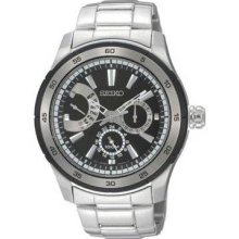 Seiko Men's Stainless Steel Criteria Black Dial SNT019