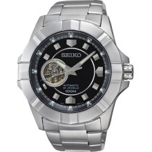Seiko Men's Stainless Steel Case and Bracelet Automatic Black Dial SSA073
