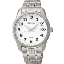 Seiko Men's White Dial Watch SGEG15