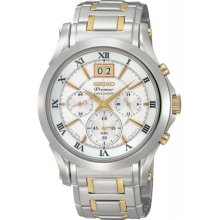 Seiko Premier Two-Tone Chronograph Mens Watch SPC058