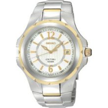 Seiko SGEE68 Men's Coutura Two Tone Gold Plated White Dial Watch