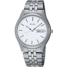 Seiko Silver Dial Day/Date Stainless Steel Mens Watch SGGA51