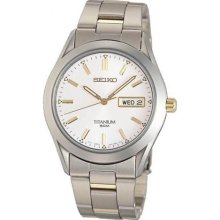 Seiko Silver Dial Titanium Mens Watch SGG603