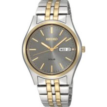 Seiko SNE042 Two Tone Stainless Steel Solar Quartz Link Bracelet