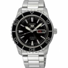 Seiko SNZH55 Stainless Steel Seiko 5 Sports Automatic Black Dial