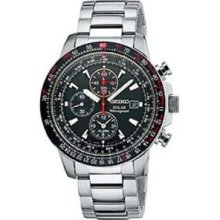 Seiko Solar Alarm Chrono Slide Rule Black Dial Men's watch