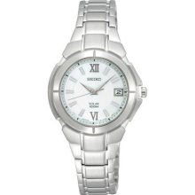 Seiko Solar Dress Bracelet White Dial Women's watch #SUT021