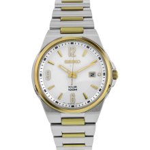 Seiko Solar Quartz Two-tone Mens Watch SNE210