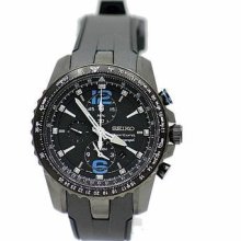 Seiko Sportura Men s SNAF25 Black Chronograph Analog Watch