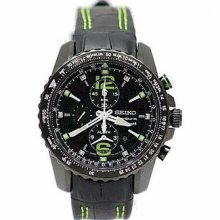 Seiko Sportura Men s SNAE97 Black Chronograph Analog Watch