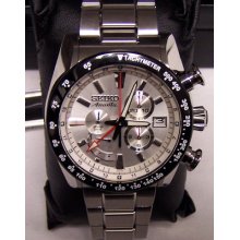 Seiko Sps007 Mens Gmt Chronograph Spring Drive Stainless Steel Watch