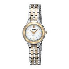 Seiko Steel Solar Movement White Dial Women's watch #SUP004