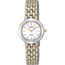 Seiko SUP049 Women's Two Tone Silver Dial Stainless Steel Watch ...