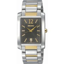 Seiko Two-tone Bracelet Grey Sunray Dial Men's Watch SKK701