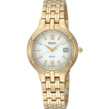 Seiko Watch, Womens Gold-Tone Stainless Steel Bracelet 28mm SUT018