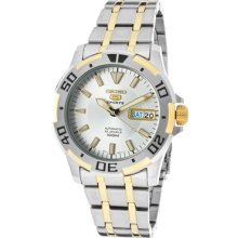 Seiko Watches Men's Automatic Two Tone with Silver Tone Dial and Two T