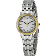 Seiko White Dial Stainless Steel Ladies Watch SXDC26