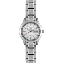 Seiko Women's 5 Automatic SYMD87K Silver Stainless-Steel Automatic Watch with Silver Dial