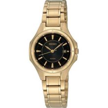 Seiko Women's Black Dial Dress Watch Sxde18