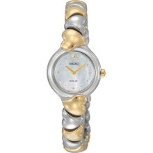 Seiko Women's 'Solar' Stainless Steel and Yellow Goldplated Watch ...