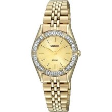 Seiko Women's Stainless Steel and Crystal-Accent Solar Watch - Goldtone - One Size