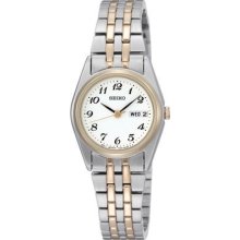 Seiko Women's SXA124 Two Tone Stainless Steel Analog Hardlex Crystal Watch