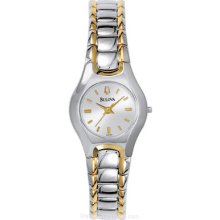Silver Dial Bulova Ladies Watch - Two-Tone - Bracelet 98T84