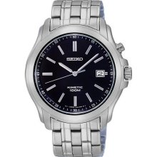 SKA489P1 SKA489P Seiko Kinetic Mens Black Dial Stainless Steel Watch