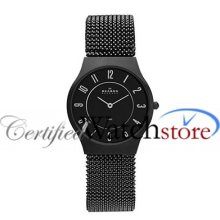 Skagen 233lmm3l Watch Mesh Mens Black Dial Quartz Movement