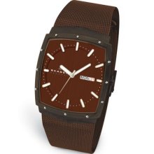 Skagen 396ltmd Unisex Brown Dial Titanium Mesh Bracelet Watch