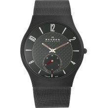 Skagen 805XLTBB Denmark Black Titanium Case on Mesh Men's Watch