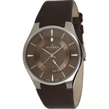 Skagen Brown Leather Band Watch - 989XLSLD