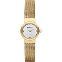 Skagen Classic Gold-Tone Striped Mesh Women's watch