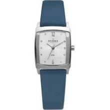 Skagen Denmark Blue Leather Steel Ladies Watch 691SSLN