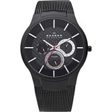 Skagen Denmark Men's Black Titanium & Mesh Watch Men's