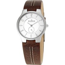 Skagen Denmark Men's Brown Leather Watch Men's