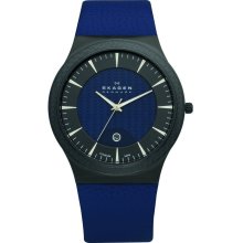 Skagen Denmark Mens Watch Black & Blue Titanium Watch 234XXLTBLN - 234