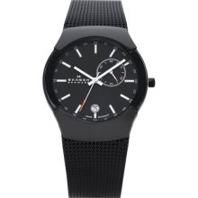 Skagen Men's Black Stainless Steel Swiss Quartz Mesh 983XLBB