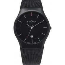 Skagen White Label Men's Quartz Watch With Black Dial Analogue Display And Black Titanium Strap 956Xltbb