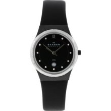 Skagen Women s Classic Quartz Leather Strap Watch BLACK