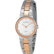 Skagen Women's 'Denmark' White Dial Crystal-accented Watch (Skagen Women's Denmark White Dial Watch)