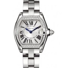 Small Cartier Roadster White Gold Diamond Ladies Watch WE5002X2