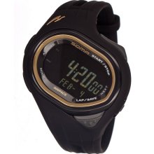 Soma Unisex Running 300 Plastic Watch - Black Rubber Strap - Black Dial - SOMDWJ22-0001