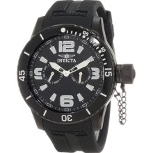 Specialty Stainless Steel Case Rubber Strap Black Dial Day And Date