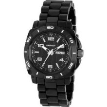 Sprout Men`s Water Resistant Black Corn Resin Bracelet Watch